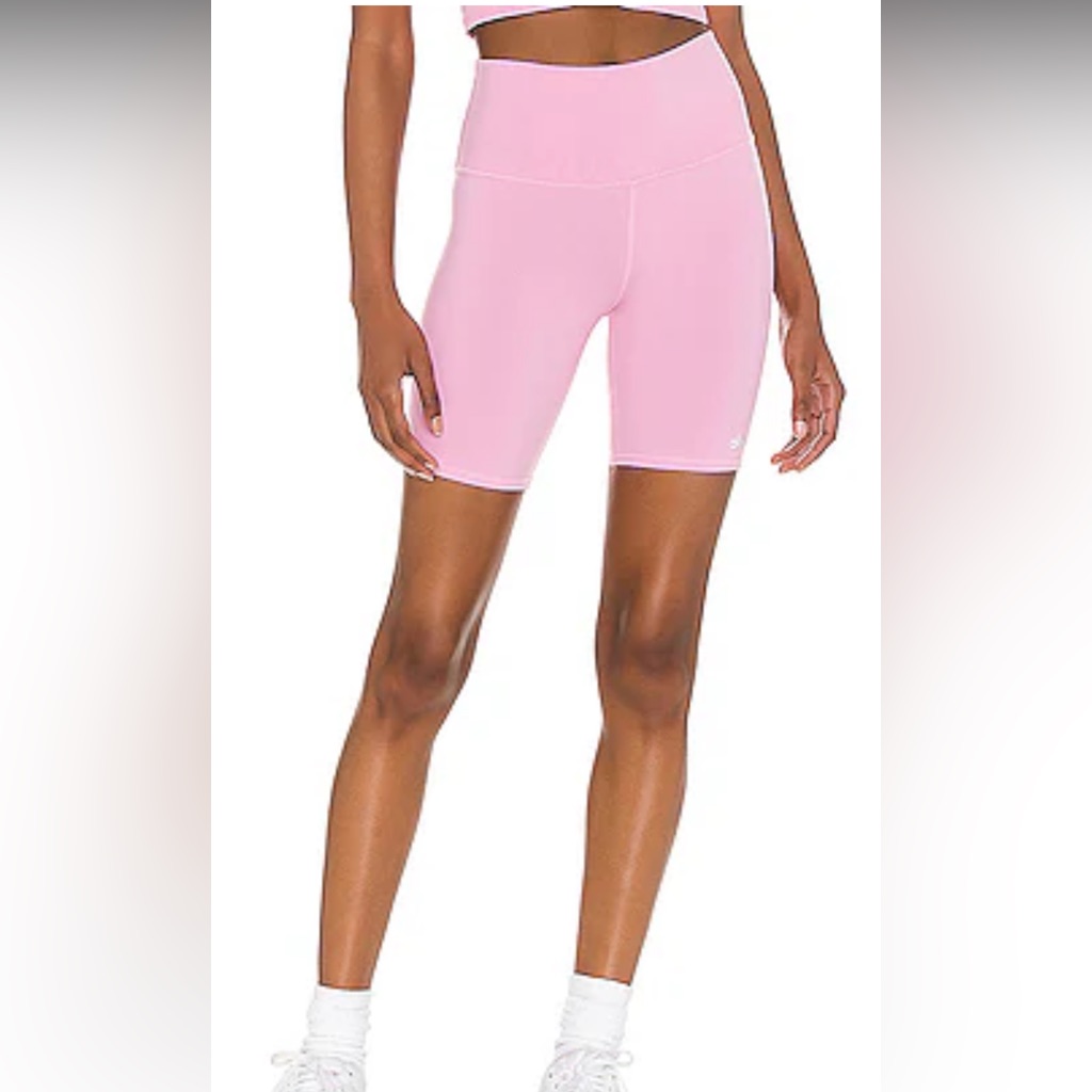 Alo High Waist Biker Short In Parisian Pink